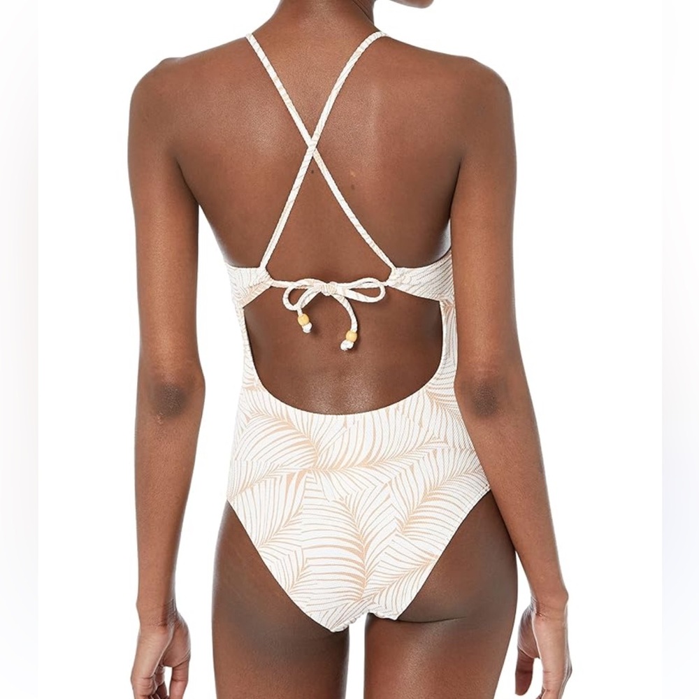 NWOT Roxy One Piece Swimsuit | Palm Print Strappy Back | Beach Swimwear